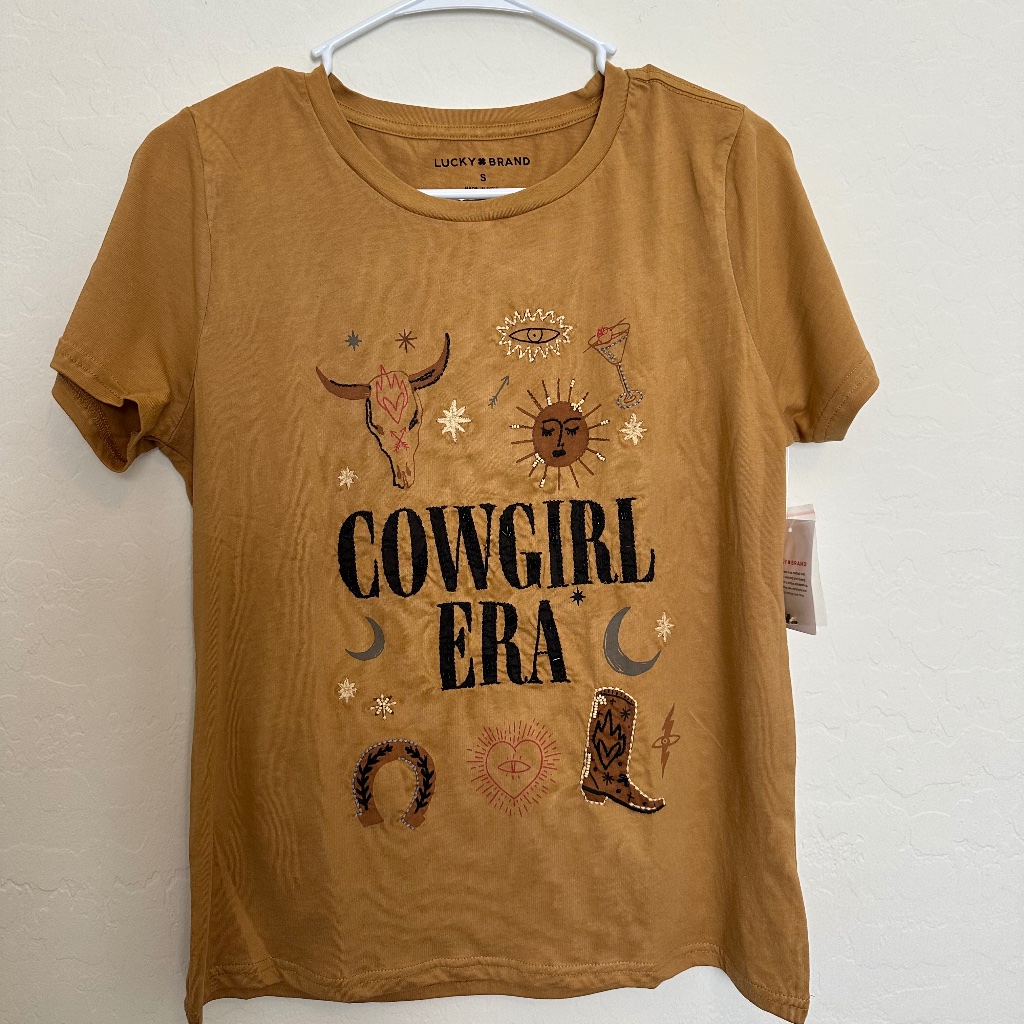 Lucky Brand Cowgirl Era Cotton Tshirt New With Tags